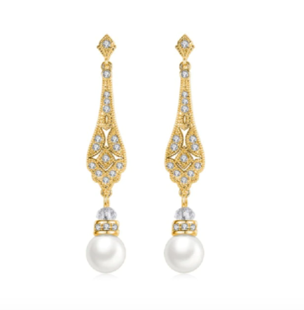 Dainty Diamond and Pearl Stud Earrings