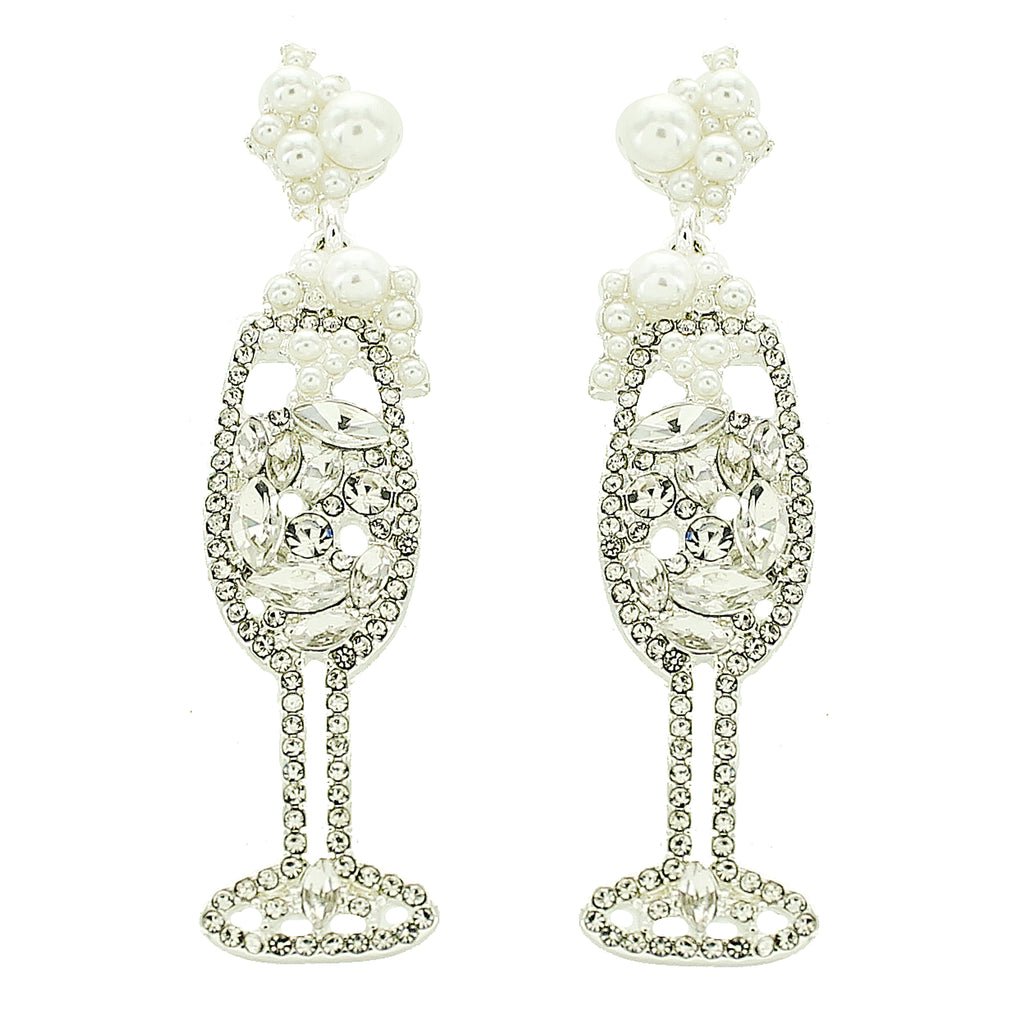 Sterling champagne glass earrings by outlet Dakota West